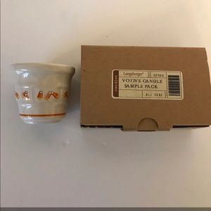 Longaberger pottery votive holder and candles